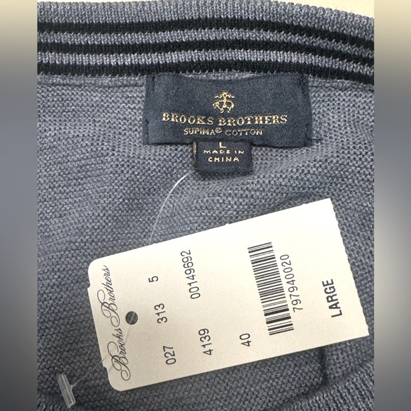 NWT = Brooks Brothers 100% Supima Cotton Crewneck Sweater - Picture 3 of 5